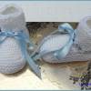 Babyschuhe für Neugeborene, Merino in weiß für Jungen Bild 2