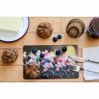 Rennrad Radfahrer Frühstücksbrettchen Fotografie Brettchen aus Melamin, spülmaschinenfest, Schneidebrett 14 x 23 cm Bild 1