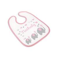 Lätzchen rosa, Babylätzchen Mädchen mit Namen, Motiv Elefant rosa Bild 1