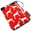 Tablet Hülle 7 / 8 Zoll Extrafach Tasche Reißverschluss Handarbeit Dalmatiner rot Hund Bild 3