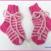 Babysocken zum Binden in pink, rosa, Wolle Merino Bild 2