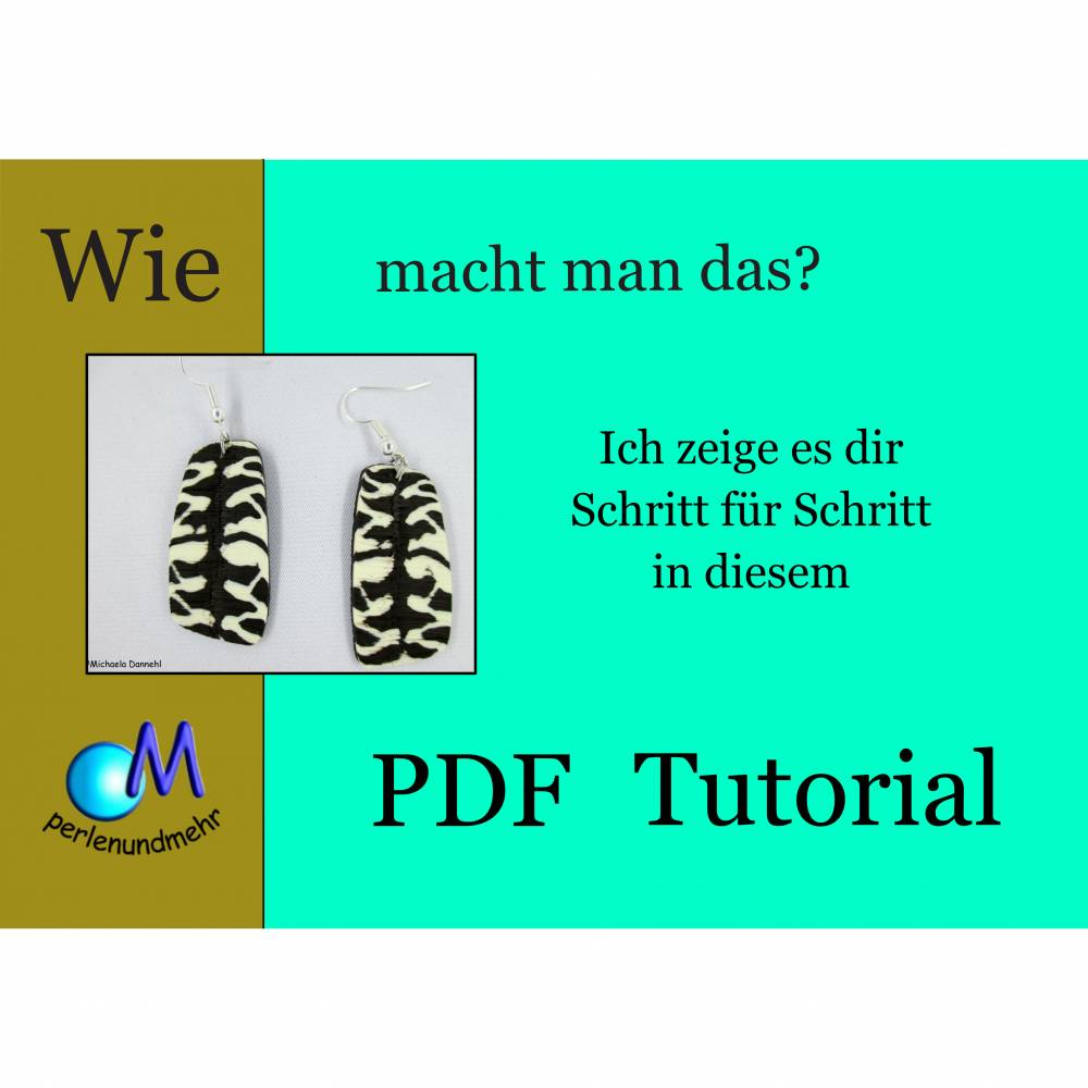 PDF Tutorial Zebra Ohrhänger Bild 1