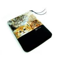 Tablet Hülle 7 / 8 Zoll Tasche Reißverschluss Handarbeit Zipper Katze Bild 1