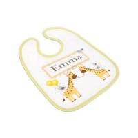 Lätzchen gelb, Babylätzchen Mädchen mit Namen, Motiv Giraffen Bild 1