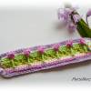 Gehäkeltes romantisches Armband mit Blüten aus Baumwolle - rosa, gelb, weiß, grün, flieder Bild 2