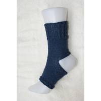 Pilates Yoga Socken ohne Ferse und Spitze, Sockenwolle dunkelblau Bild 1