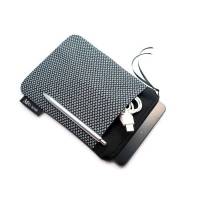 Tablet Hülle 7 / 8 Zoll Extrafach Tasche Reißverschluss Handarbeit Streublümchen schwarz-weiß Bild 1