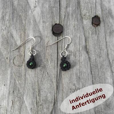 Ohrring Simple Eleganz je 1 Perle Baumwolle Ohrringteil Silber oder vergoldet INDIVIDUELLE ANFERTIGUNG