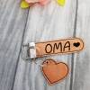 Schlüsselanhänger kupfer farben Anhänger Oma Herz  Schlüsselanhänger Muttertag aus Kunstleder Bild 2
