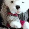 Pullover für kleine Hunde Hellgrau Grau Pink Anthrazit gestrickt Wolle Lana Grossa Colorblocking Rückenlänge 26 cm Bild 9