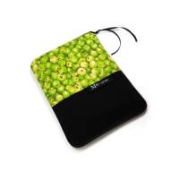 eReader Hülle 6" Tasche Reißverschluss Handarbeit Schutzhülle Äpfel grün Bild 1