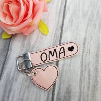 Schlüsselanhänger rosa farben Anhänger Mama Herz  Schlüsselanhänger Muttertag aus Kunstleder Bild 1