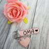 Schlüsselanhänger rosa farben Anhänger Mama Herz  Schlüsselanhänger Muttertag aus Kunstleder Bild 2