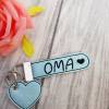 Schlüsselanhänger türkis farben Anhänger Oma Herz  Schlüsselanhänger Muttertag aus Kunstleder Bild 2