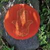 Yogakissen orange mit Stickerei "Hand der Fatima" Hamsa Bild 2