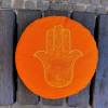 Yogakissen orange mit Stickerei "Hand der Fatima" Hamsa Bild 4