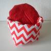 Eierkörbchen/ Eierwärmer *Zigzag* Baumwolle rot mit Deckel nach Wahl von friess-design Bild 2