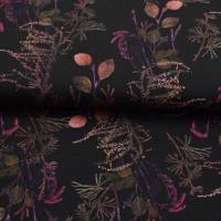 Baumwolljersey Nachtlaub Blätter auf schwarz Blätterregen limitierte Auflage Meterware nähen Kleider Geschenke Bild 1