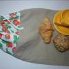 Brotbeutel "de luxe" Leinen beige/ Erdbeere mit Baumwollkordel von friess-design Bild 3