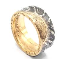 Münzring teilvergoldet 900 Silber aus der Kaiserzeit rhodiniert personalisierbar Bild 2