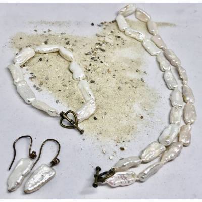 Perlenkette Perlen-Armband und Ohrringe