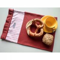 Brotbeutel "de luxe" Leinen rostrot/ rosa mit Baumwollkordel von friess-design Bild 1