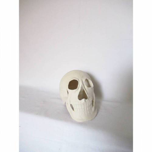 Totenkopf Räuchermann Skulptur Keramik