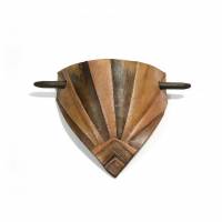 Haarspange / Lederhaarspange / Haarklammer aus Leder - mit Holzstab - Handgefertigt - Mittelalter Ethno Boho Hippie Goa Design Bild 1