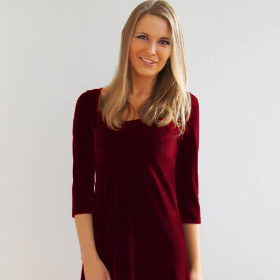 Samtkleid AVA rubinrot