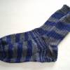 handgestrickte Socken, Strümpfe, Herrenstrümpfe in Gr. 44/45, in blau und grau, Herrensocken Einzelpaar Bild 2