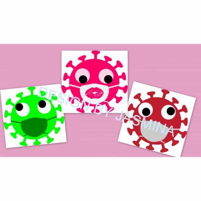 Plotterdatei Virus Stay Home SVG  Bleib gesund Virus  Set1