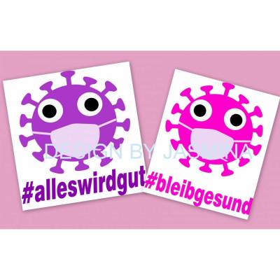 Plotterdatei Virus Stay Home SVG  Bleib gesund Virus  Set2