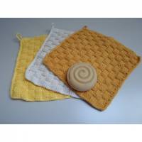 Waschlappen aus Baumwolle 3 Stück *gelb* von friess-design Bild 1
