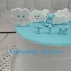 Tortendeko Tortentopper Zuckerfigur Wolken Set Taufe Geburt  Geburtstag Bild 3