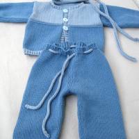 Babyset gestrickt Babykleidung Jäckchen und Hose aus Baumwolle für Jungen Größe 62 Bild 1
