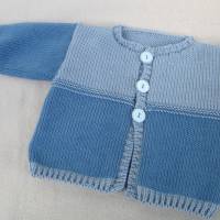 Babyset gestrickt Babykleidung Jäckchen und Hose aus Baumwolle für Jungen Größe 62 Bild 2