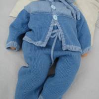 Babyset gestrickt Babykleidung Jäckchen und Hose aus Baumwolle für Jungen Größe 62 Bild 5