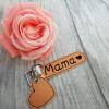 Schlüsselanhänger kupfer farben Anhänger Mama Herz  Schlüsselanhänger Muttertag aus Kunstleder Bild 3