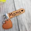 Schlüsselanhänger kupfer farben Anhänger Mama Herz  Schlüsselanhänger Muttertag aus Kunstleder Bild 5