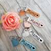 Schlüsselanhänger kupfer farben Anhänger Mama Herz  Schlüsselanhänger Muttertag aus Kunstleder Bild 6