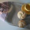 Brotbeutel "de luxe" Leinen beige/ rosa mit Baumwollkordel von friess-design Bild 3