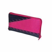 Damen-Geldbörse  " Ronja " - geräumiges Portemonnaie mit Jeans und Pink * Geldbeutel mit Reißverschluss Bild 1