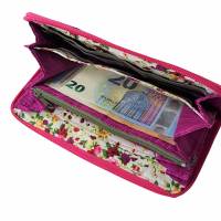Damen-Geldbörse  " Ronja " - geräumiges Portemonnaie mit Jeans und Pink * Geldbeutel mit Reißverschluss Bild 10