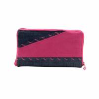 Damen-Geldbörse  " Ronja " - geräumiges Portemonnaie mit Jeans und Pink * Geldbeutel mit Reißverschluss Bild 2