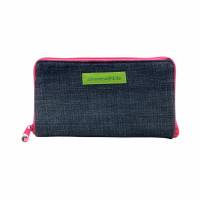 Damen-Geldbörse  " Ronja " - geräumiges Portemonnaie mit Jeans und Pink * Geldbeutel mit Reißverschluss Bild 5
