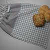 Brotbeutel *speciale* Baumwolle grau-kariert/ sottile mit Kordel von friess-design Bild 3