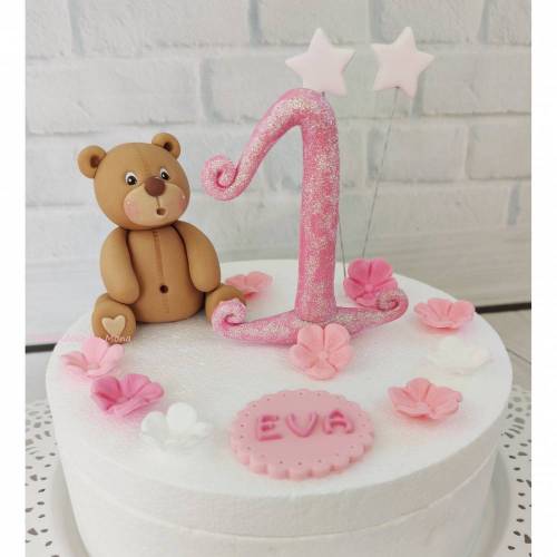 Tortendeko Tortentopper Zuckerfigur Teddy Maya oder Teddy Rosalie