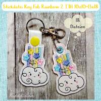 Digitale Stickserie "Key Fob Rainbow 2 ITH" für den 10x10-13x18cm (4x4-5x7") Stickrahmen Bild 1
