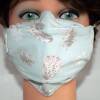 Waschbare Masken-Tasche / Masken Etui mit Monogramm für Mund-Nasen-Maske Federn mint, Gesichtsmaske - handgenäht für Damen Herren und Kinder Bild 6
