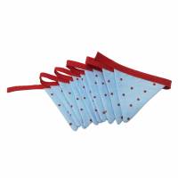 Miniwimpelkette, Wimpelkette, 10 Wimpel, Stoffgirlande blau rot Bild 1